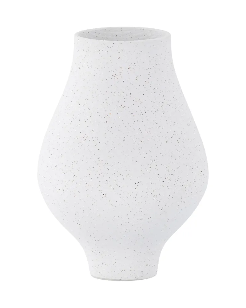 Rellis Vase aus Töpferware in Ø 14 cm, Weiß, Ansicht 5