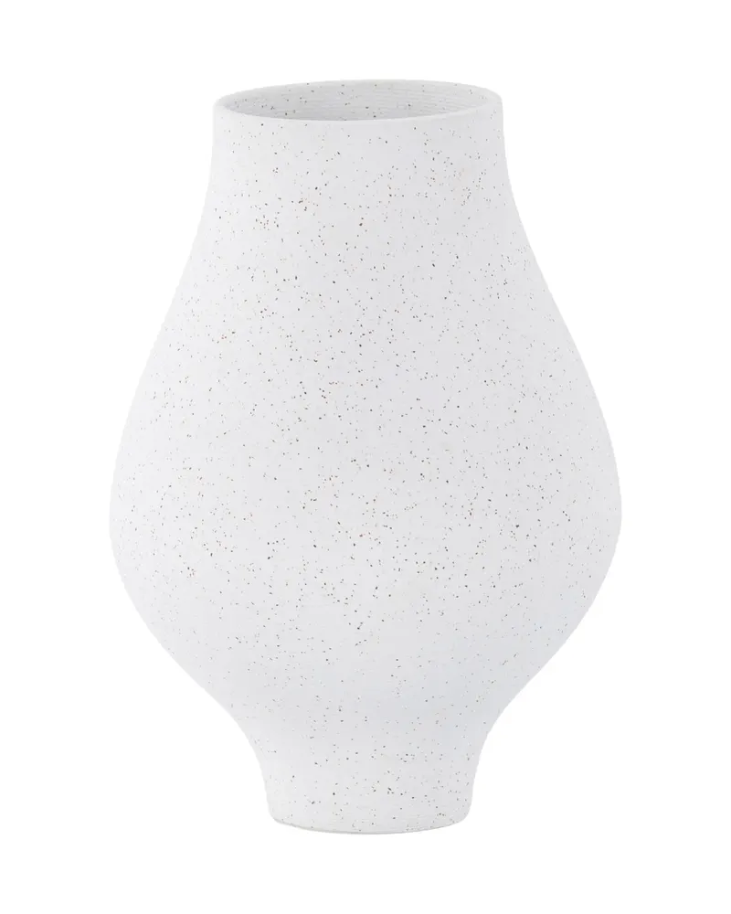 Rellis Vase aus Töpferware in Ø 14 cm, Weiß, Ansicht 6