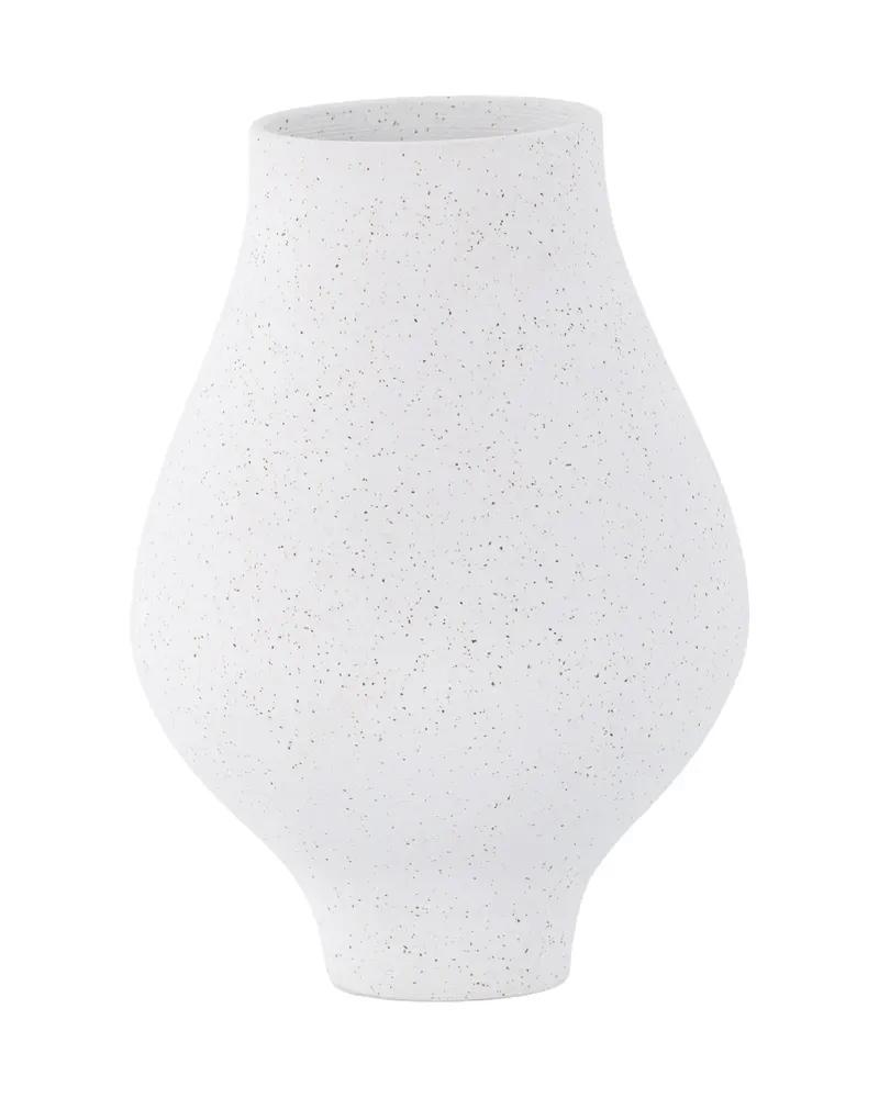 Rellis Vase aus Töpferware in Ø 14 cm, Weiß, Ansicht 7