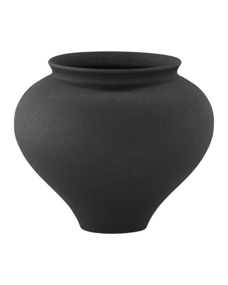 Rellis Vase aus Töpferware in Ø 18 cm, Schwarz, Ansicht 11