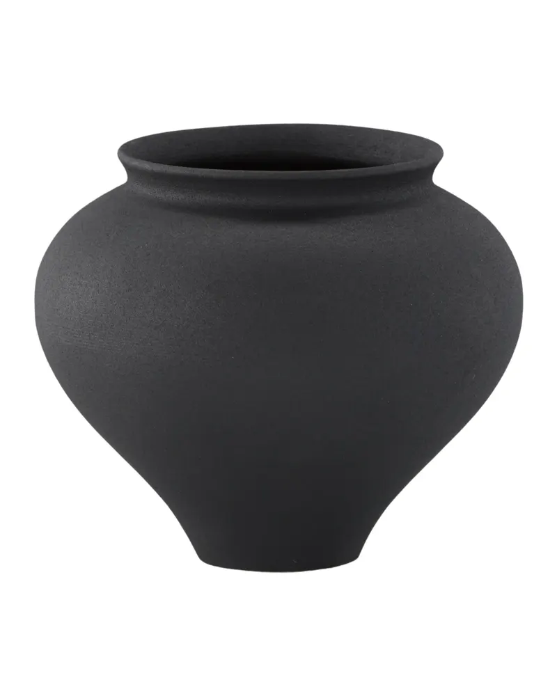 Rellis Vase aus Töpferware in Ø 18 cm, Schwarz, Ansicht 12