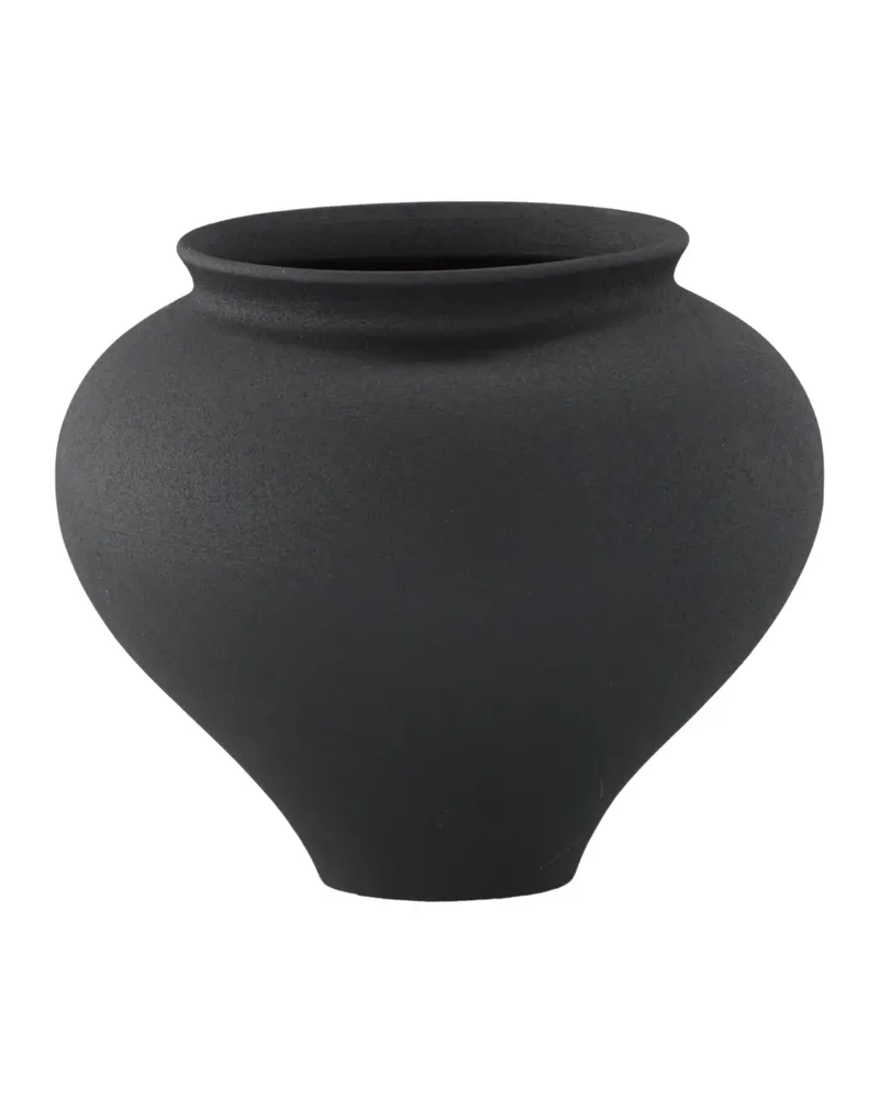 Rellis Vase aus Töpferware in Ø 18 cm, Schwarz, Ansicht 5