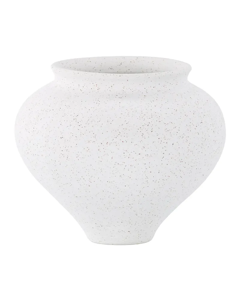 Rellis Vase aus Töpferware in Ø 18 cm, Weiß, Ansicht 1