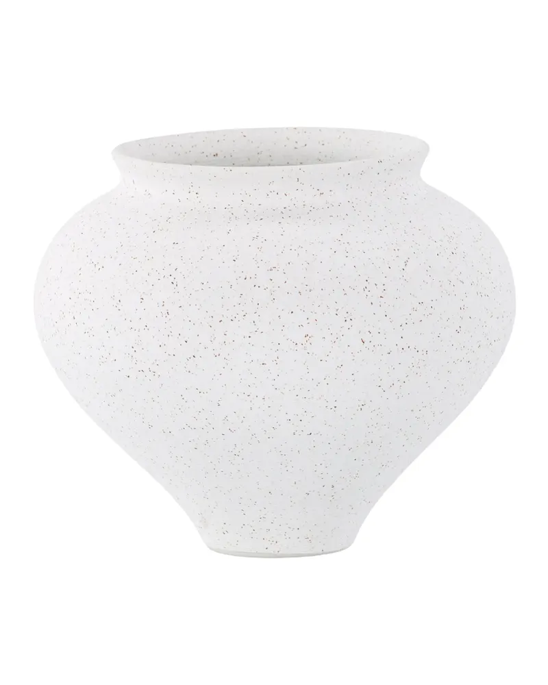 Rellis Vase aus Töpferware in Ø 18 cm, Weiß, Ansicht 8