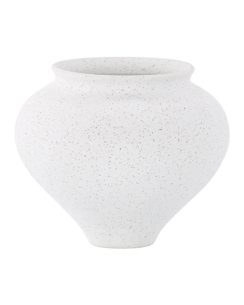 Rellis Vase aus Töpferware in Ø 18 cm, Weiß, Ansicht 2