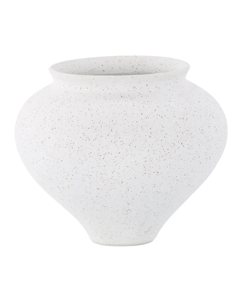 Rellis Vase aus Töpferware in Ø 18 cm, Weiß, Ansicht 5