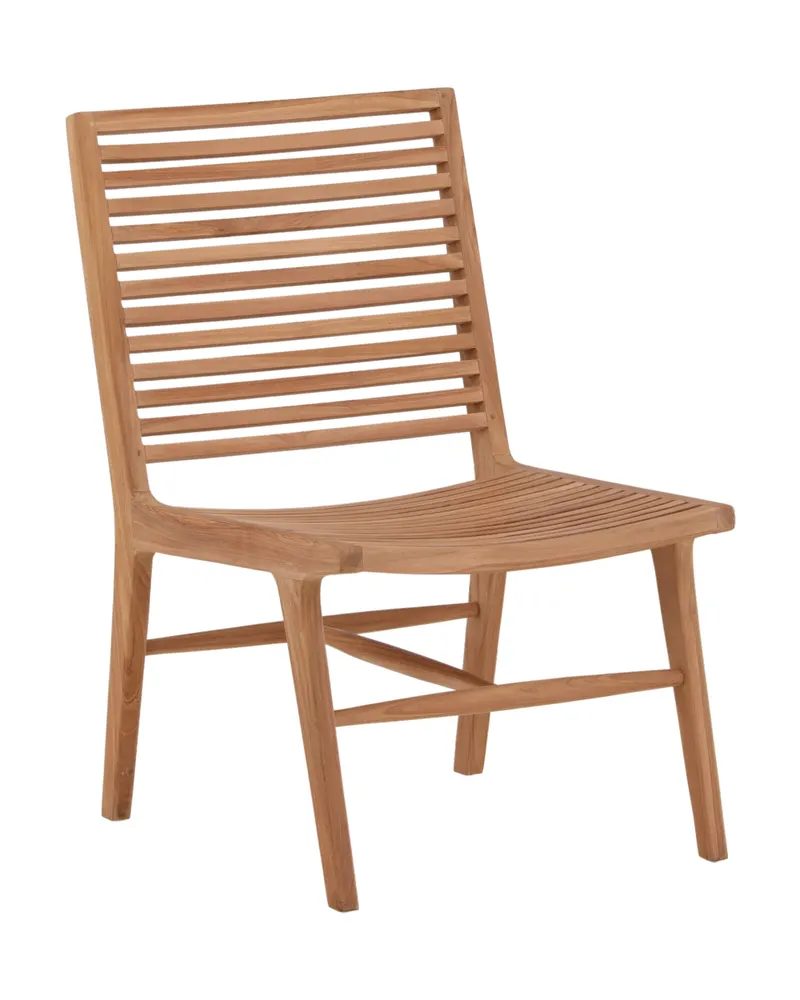Ribbon Gartensessel aus Teak mit Lamellen-Rückenlehne