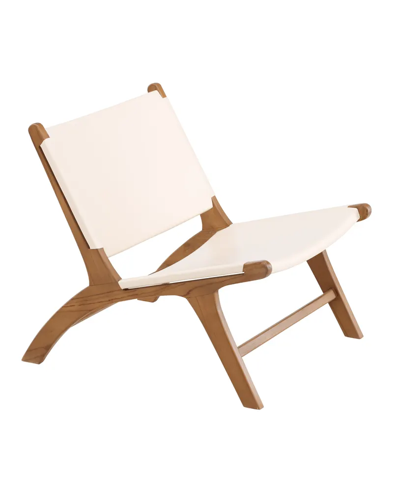Rike Loungesessel aus Teak in Beige, Gestell Natur, Ansicht 12