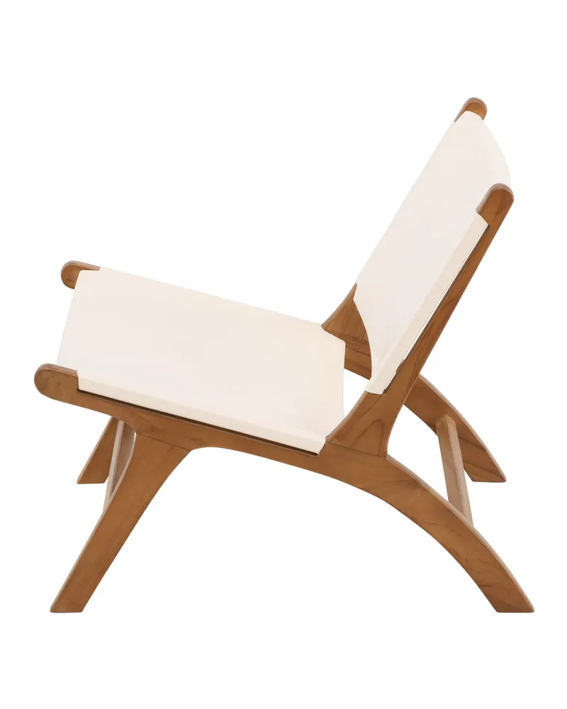 Rike Loungesessel aus Teak in Beige, Gestell Natur, Ansicht 4