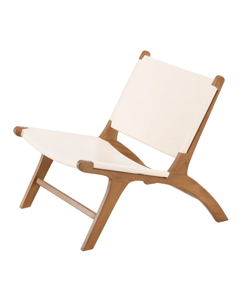 Rike Loungesessel aus Teak in Beige, Gestell Natur, Ansicht 6