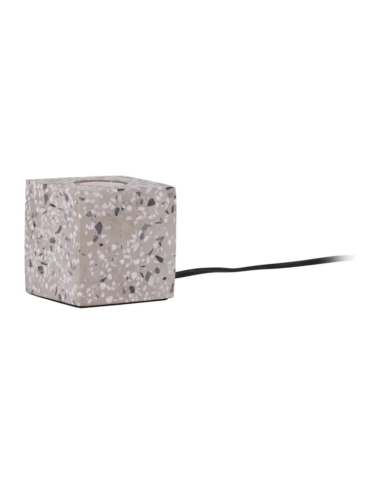 Rilche Tischlampe mit Würfelfuß aus Terrazzo in Weiß, Ansicht 7