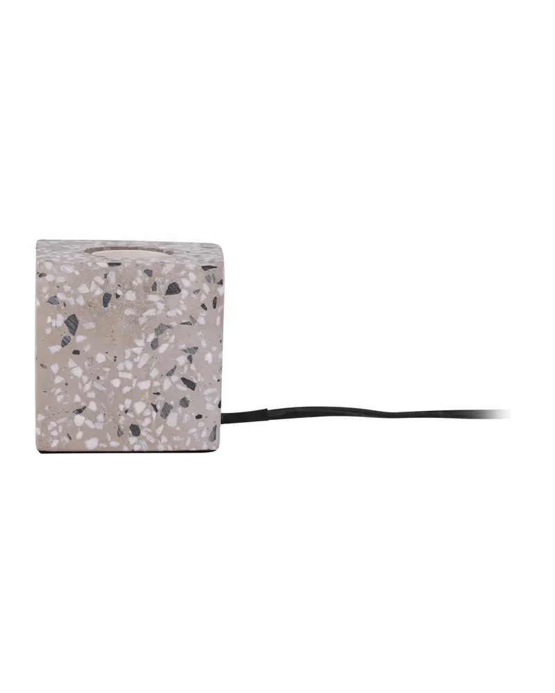 Rilche Tischlampe mit Würfelfuß aus Terrazzo in Weiß, Ansicht 8