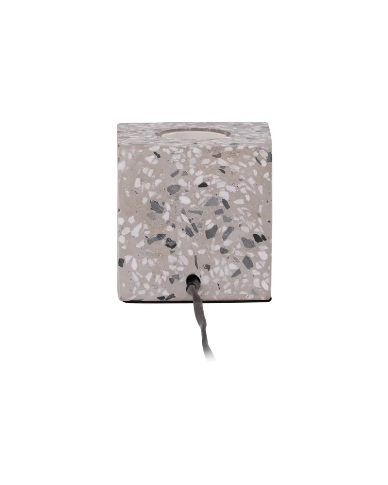 Rilche Tischlampe mit Würfelfuß aus Terrazzo in Weiß, Ansicht 11