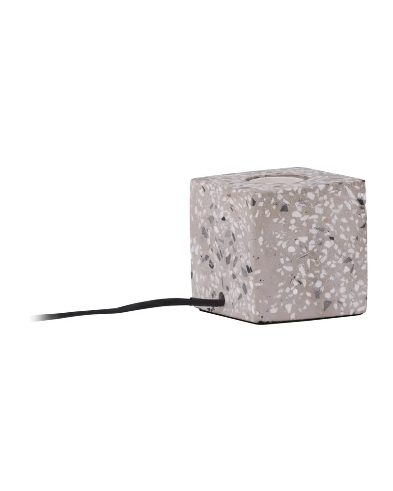 Rilche Tischlampe mit Würfelfuß aus Terrazzo in Weiß, Ansicht 12