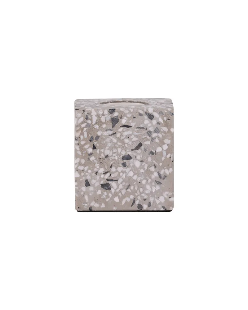 Rilche Tischlampe mit Würfelfuß aus Terrazzo in Weiß, Ansicht 5
