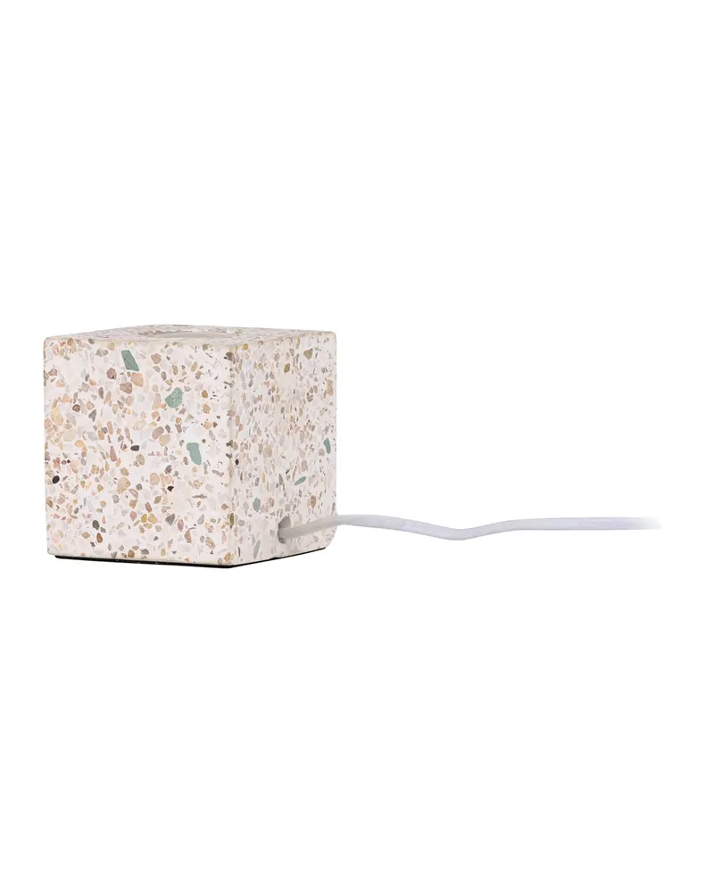 Rilche Tischlampe mit Würfelfuß aus Terrazzo in Grau, Ansicht 8