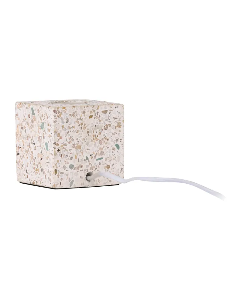 Rilche Tischlampe mit Würfelfuß aus Terrazzo in Grau, Ansicht 9