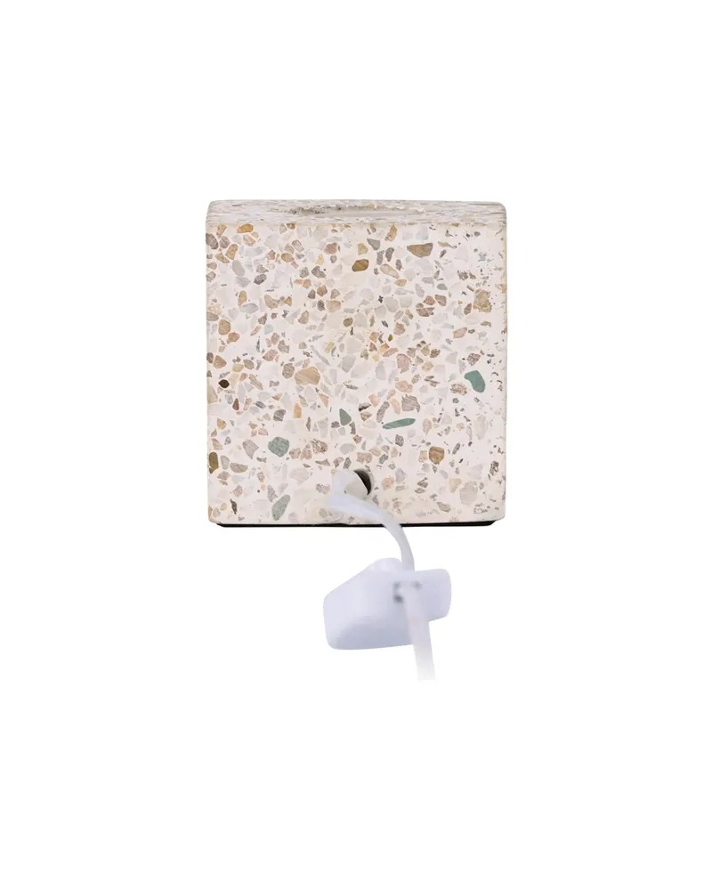 Rilche Tischlampe mit Würfelfuß aus Terrazzo in Grau, Ansicht 10