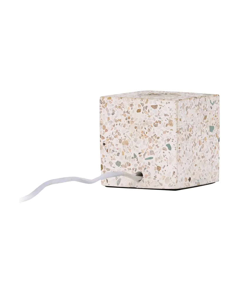 Rilche Tischlampe mit Würfelfuß aus Terrazzo in Grau, Ansicht 11