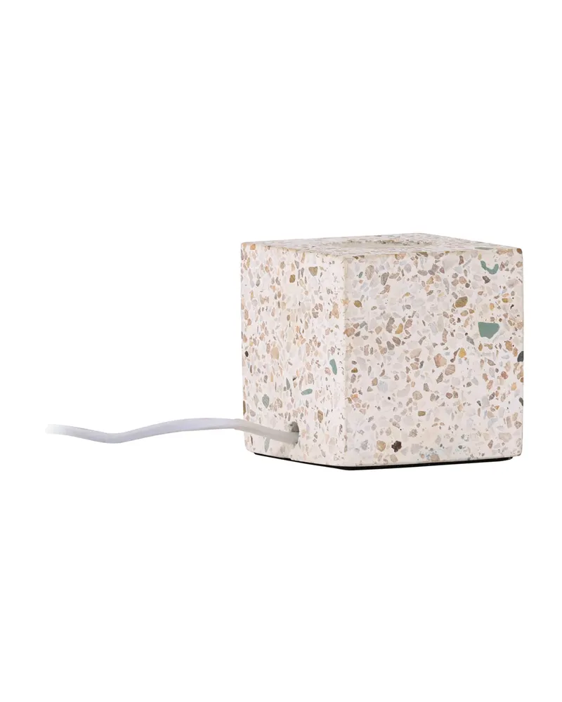 Rilche Tischlampe mit Würfelfuß aus Terrazzo in Grau, Ansicht 12