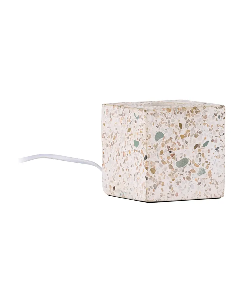 Rilche Tischlampe mit Würfelfuß aus Terrazzo in Grau, Ansicht 13
