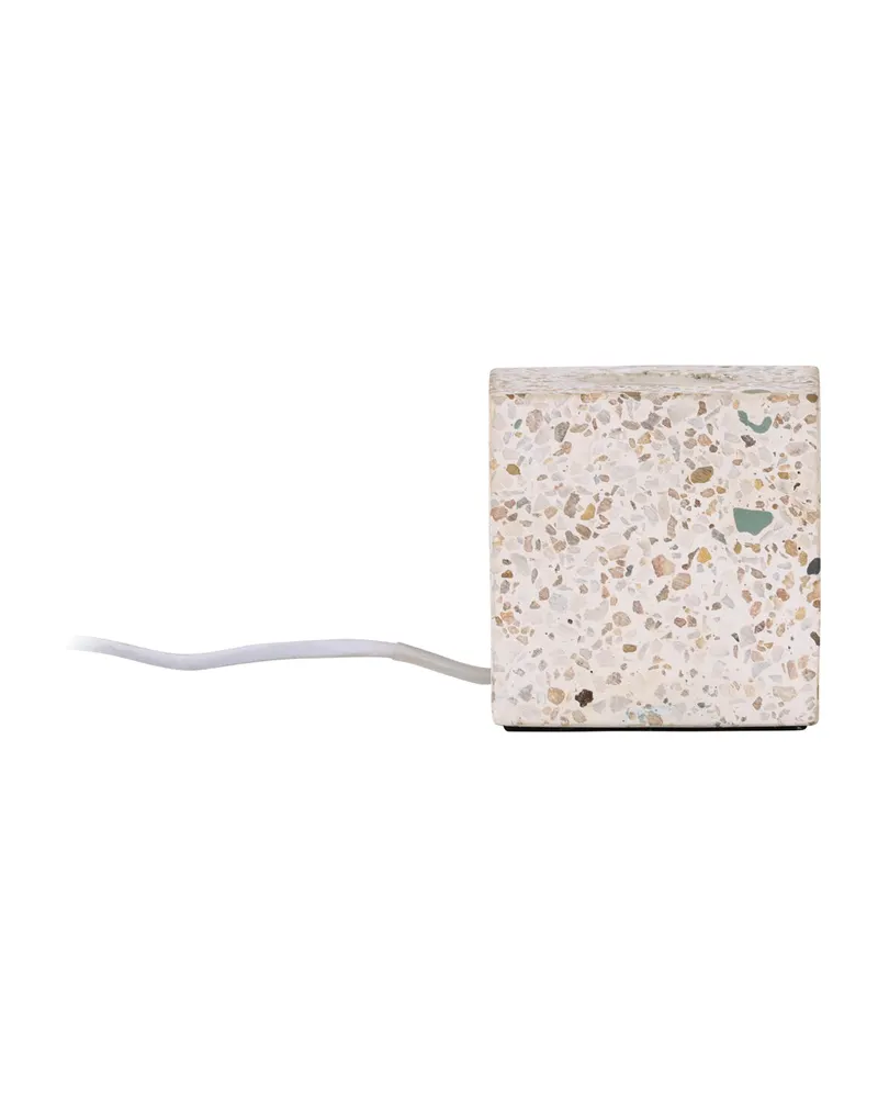 Rilche Tischlampe mit Würfelfuß aus Terrazzo in Grau, Ansicht 3