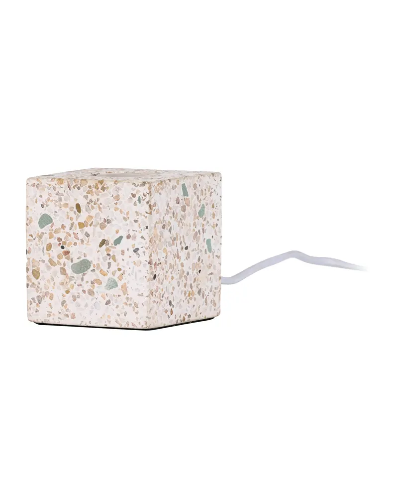 Rilche Tischlampe mit Würfelfuß aus Terrazzo in Grau, Ansicht 5