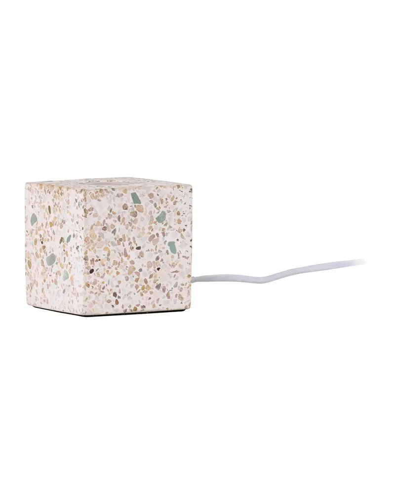 Rilche Tischlampe mit Würfelfuß aus Terrazzo in Grau, Ansicht 6
