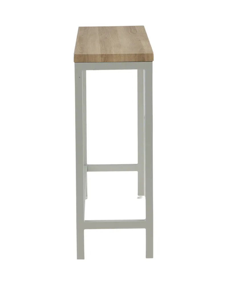 Rise schmaler Beistelltisch mit Stahlgestell in 110 × 30 cm, Natur, Gestell Grau, Ansicht 10