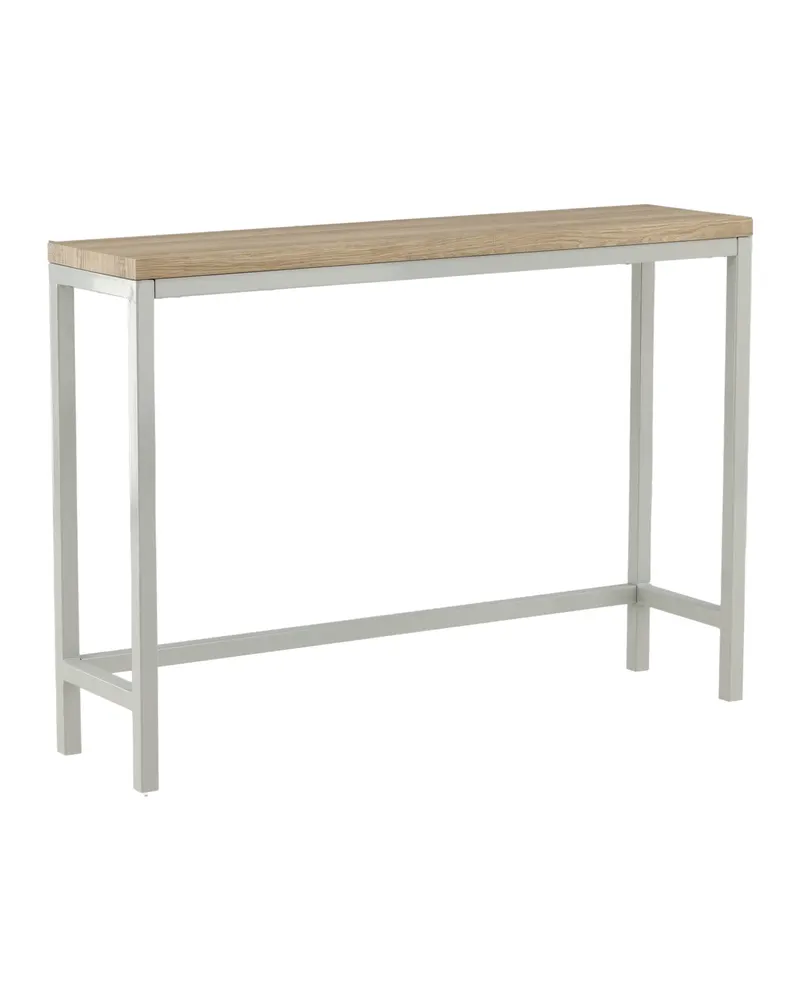 Rise schmaler Beistelltisch mit Stahlgestell in 110 × 30 cm, Natur, Gestell Grau, Ansicht 12