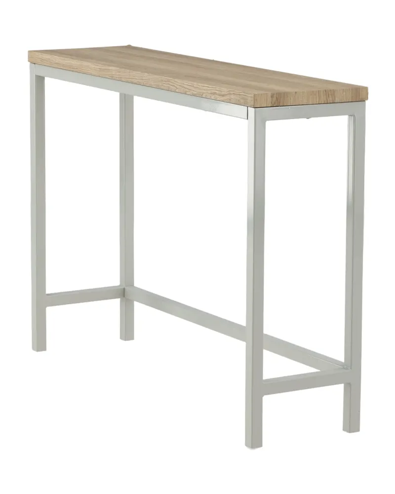 Rise schmaler Beistelltisch mit Stahlgestell in 110 × 30 cm, Natur, Gestell Grau, Ansicht 3