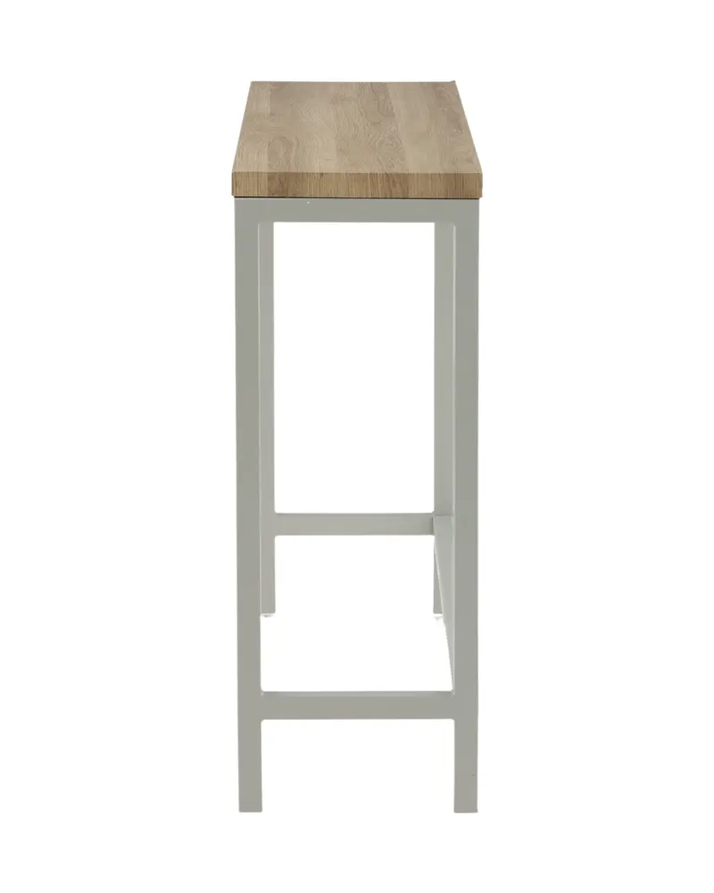Rise schmaler Beistelltisch mit Stahlgestell in 110 × 30 cm, Natur, Gestell Grau, Ansicht 4