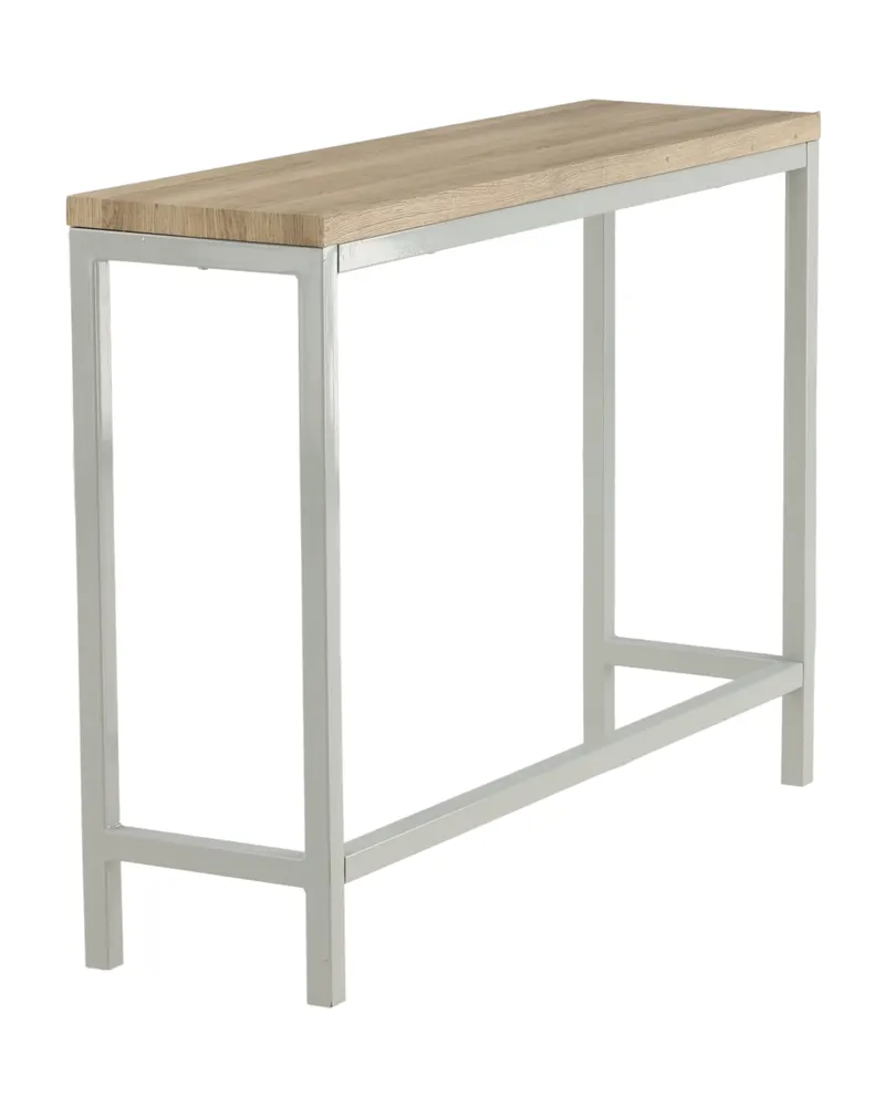 Rise schmaler Beistelltisch mit Stahlgestell in 110 × 30 cm, Natur, Gestell Grau, Ansicht 5