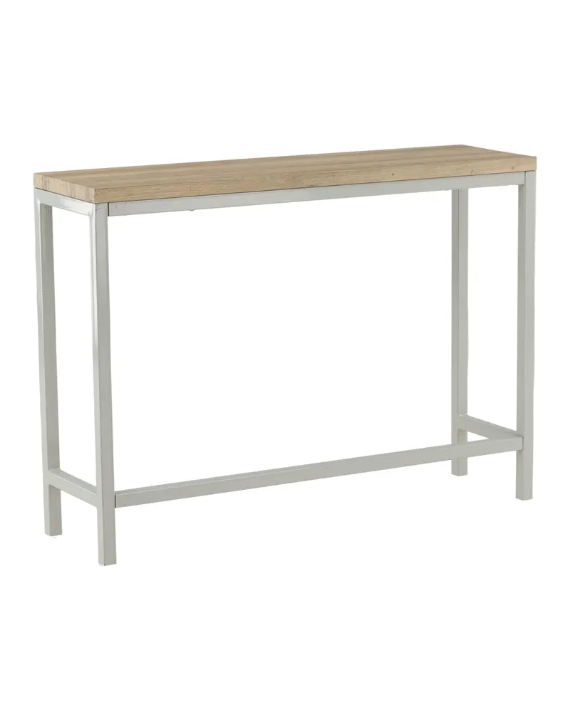Rise schmaler Beistelltisch mit Stahlgestell in 110 × 30 cm, Natur, Gestell Grau, Ansicht 6