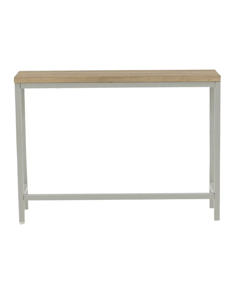 Rise schmaler Beistelltisch mit Stahlgestell in 110 × 30 cm, Natur, Gestell Grau, Ansicht 7