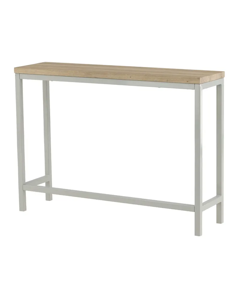 Rise schmaler Beistelltisch mit Stahlgestell in 110 × 30 cm, Natur, Gestell Grau, Ansicht 8