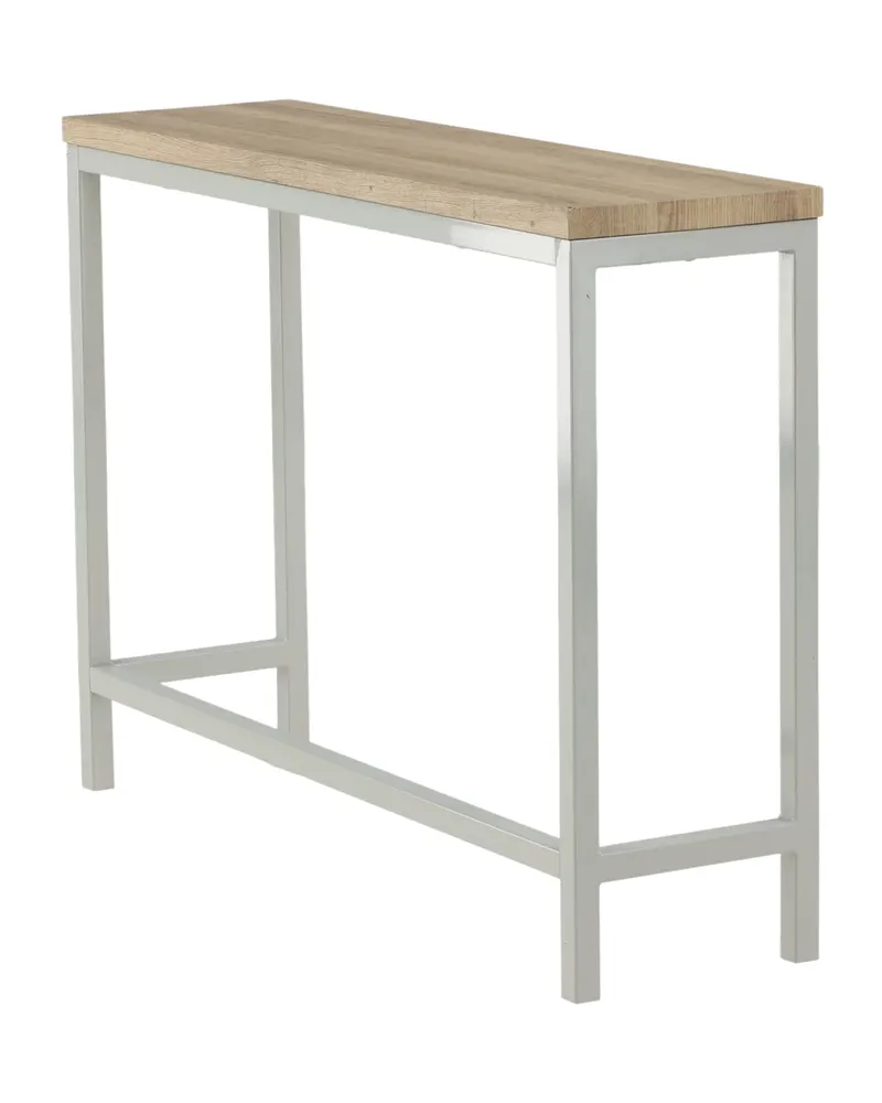 Rise schmaler Beistelltisch mit Stahlgestell in 110 × 30 cm, Natur, Gestell Grau, Ansicht 9