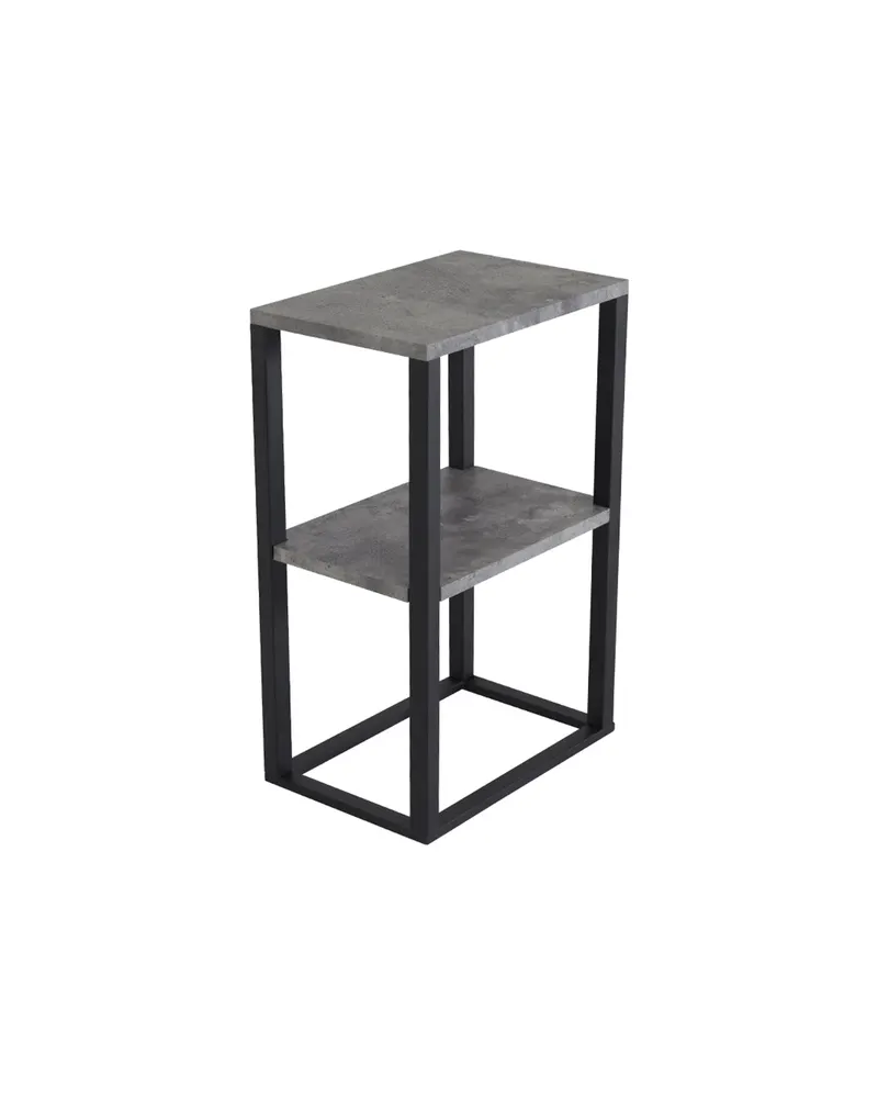 Rise schmaler Beistelltisch mit Stahlgestell in 45 × 30 cm, Grau, Gestell Schwarz, Ansicht 1