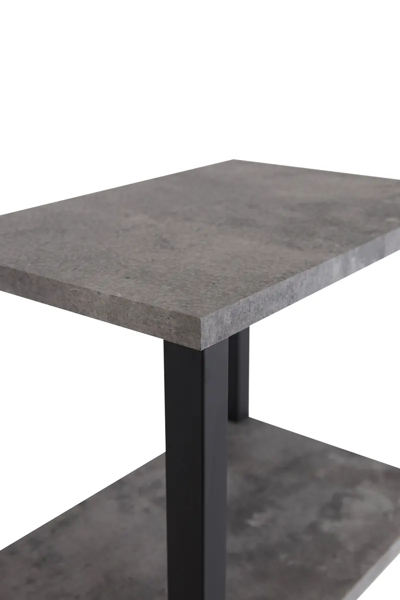 Rise schmaler Beistelltisch mit Stahlgestell in 45 × 30 cm, Grau, Gestell Schwarz, Ansicht 3