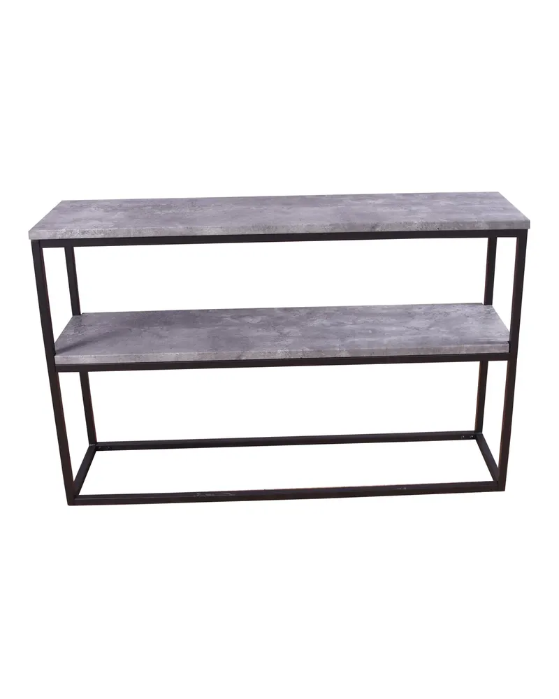 Rise schmaler Beistelltisch mit Stahlgestell in 110 × 30 cm, Grau, Gestell Schwarz, Ansicht 1