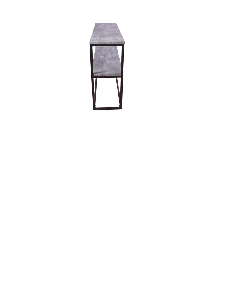 Rise schmaler Beistelltisch mit Stahlgestell in 110 × 30 cm, Grau, Gestell Schwarz, Ansicht 2