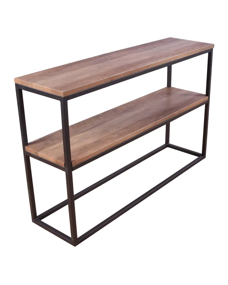 Rise schmaler Beistelltisch mit Stahlgestell in 110 × 30 cm, Walnuss, Gestell Schwarz, Ansicht 2