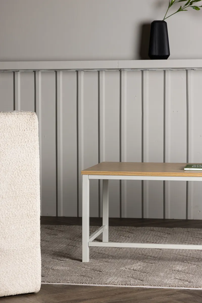 Rise rechteckiger Couchtisch 120 × 60 cm mit Stahlgestell, im Wohnraum, Ansicht 2