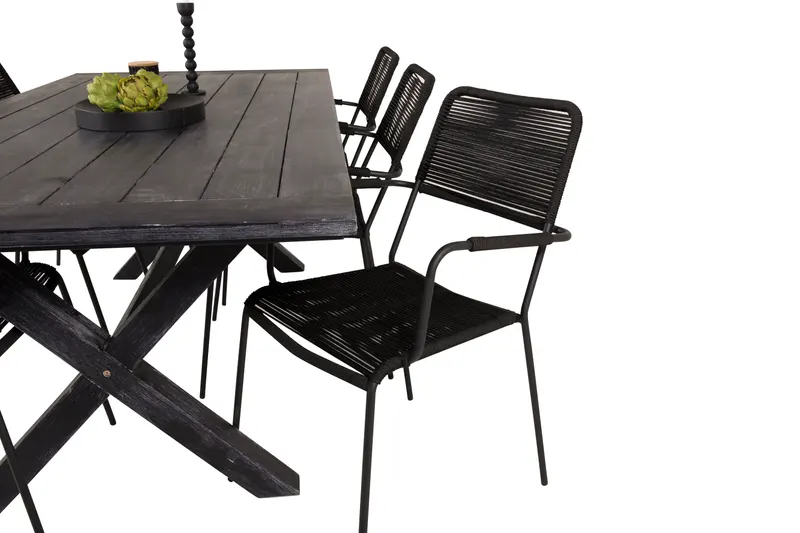 Rives & Lindos Gartenmöbel-Set mit Akazientisch und 6 Seilstühlen, Ansicht 6