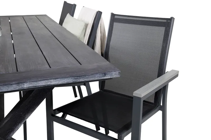 Rives & Parma Gartenmöbel-Set mit Akazientisch und 6 Textilene-Stühlen, Ansicht 6