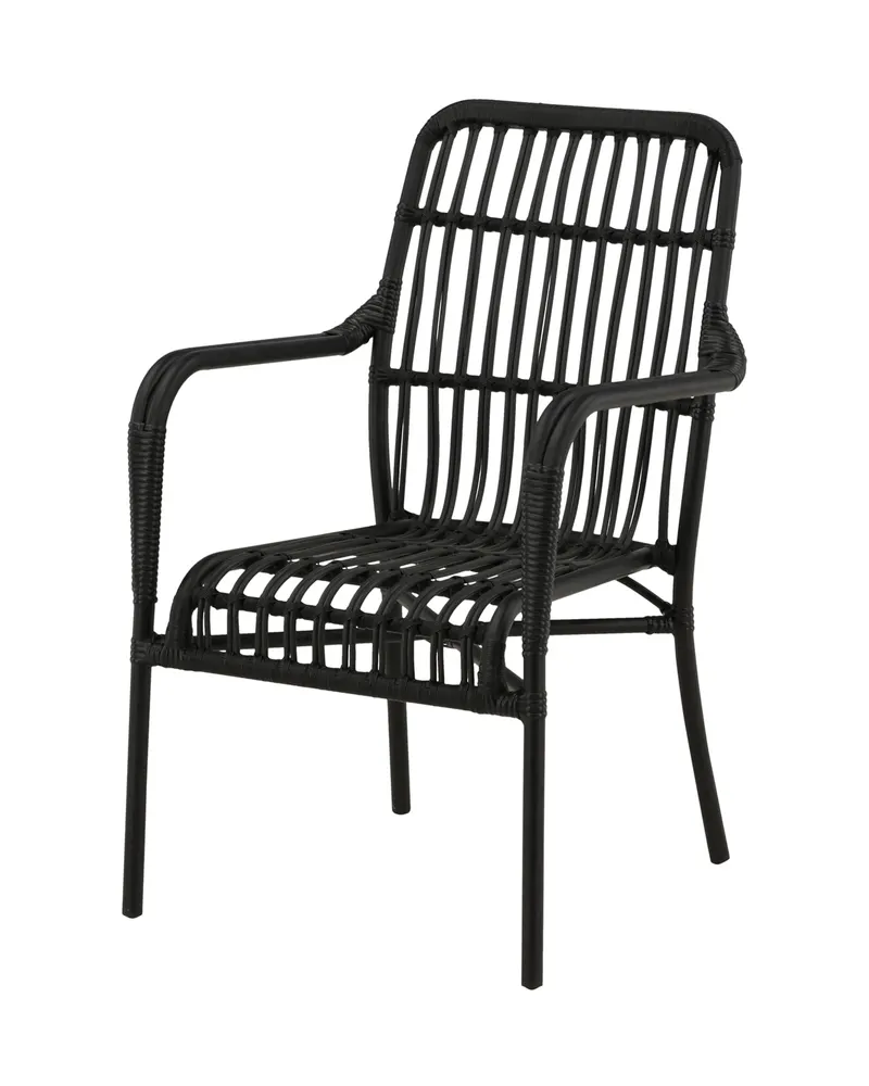 Rizal stapelbarer Gartensessel aus schwarzem Aluminium