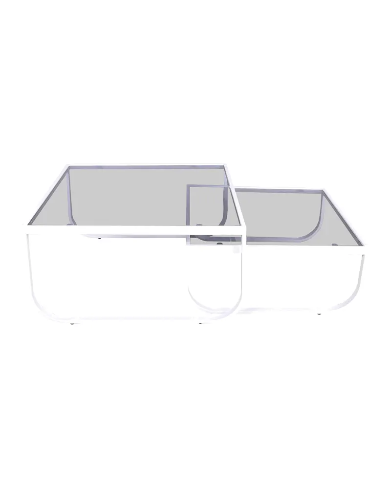 Rocker quadratischer Couchtisch 81 × 81 cm mit Rauchglas