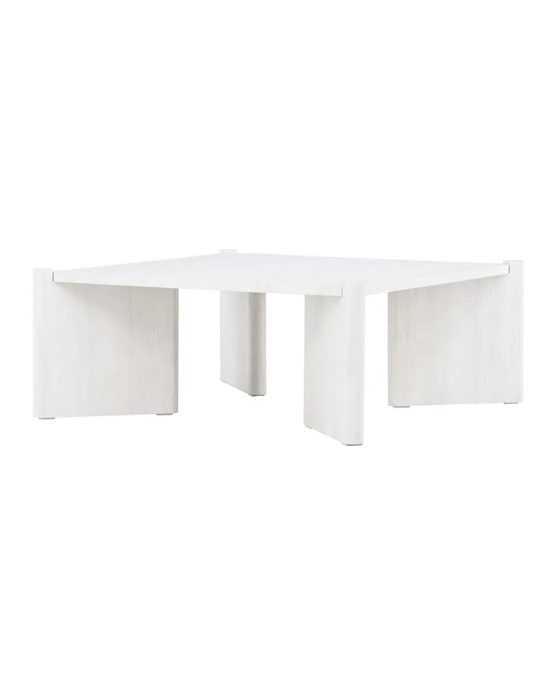 Rogaland quadratischer Couchtisch 100 × 100 cm auf breiten Wangen in Whitewash, Ansicht 6