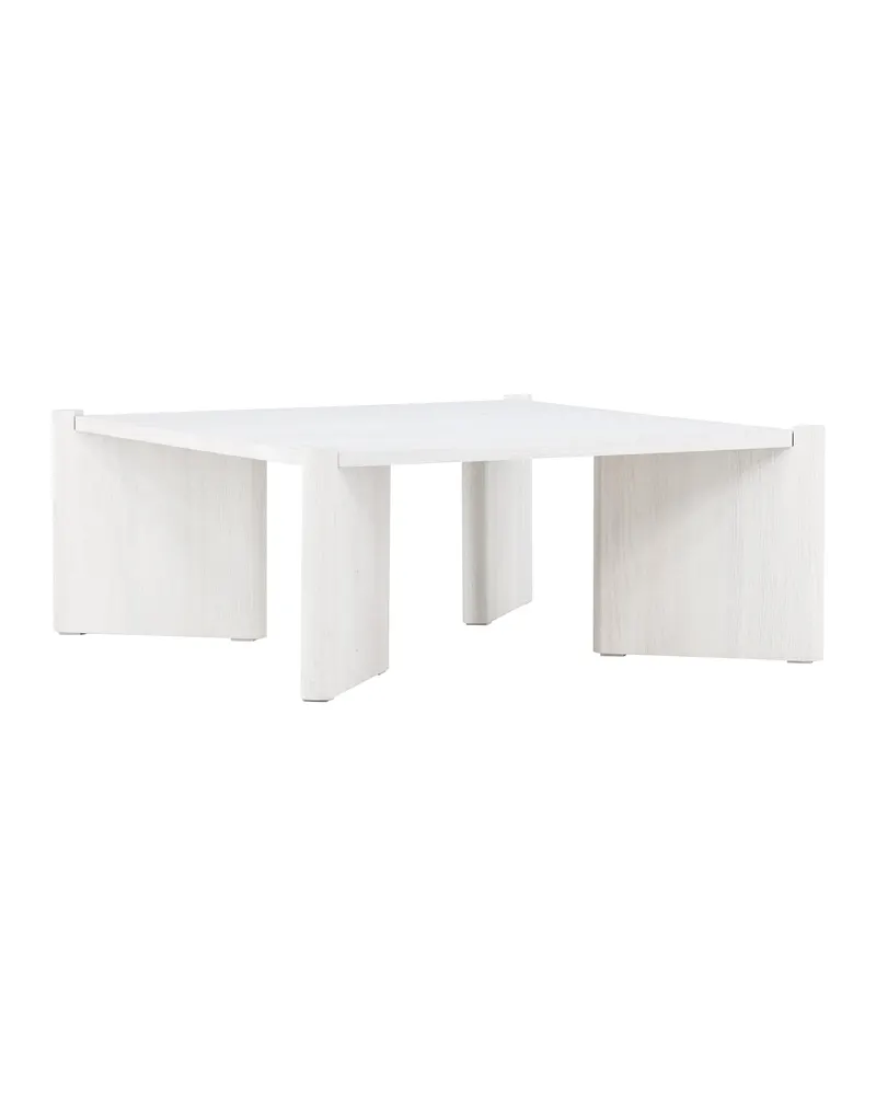 Rogaland quadratischer Couchtisch 100 × 100 cm auf breiten Wangen in Whitewash, Ansicht 7