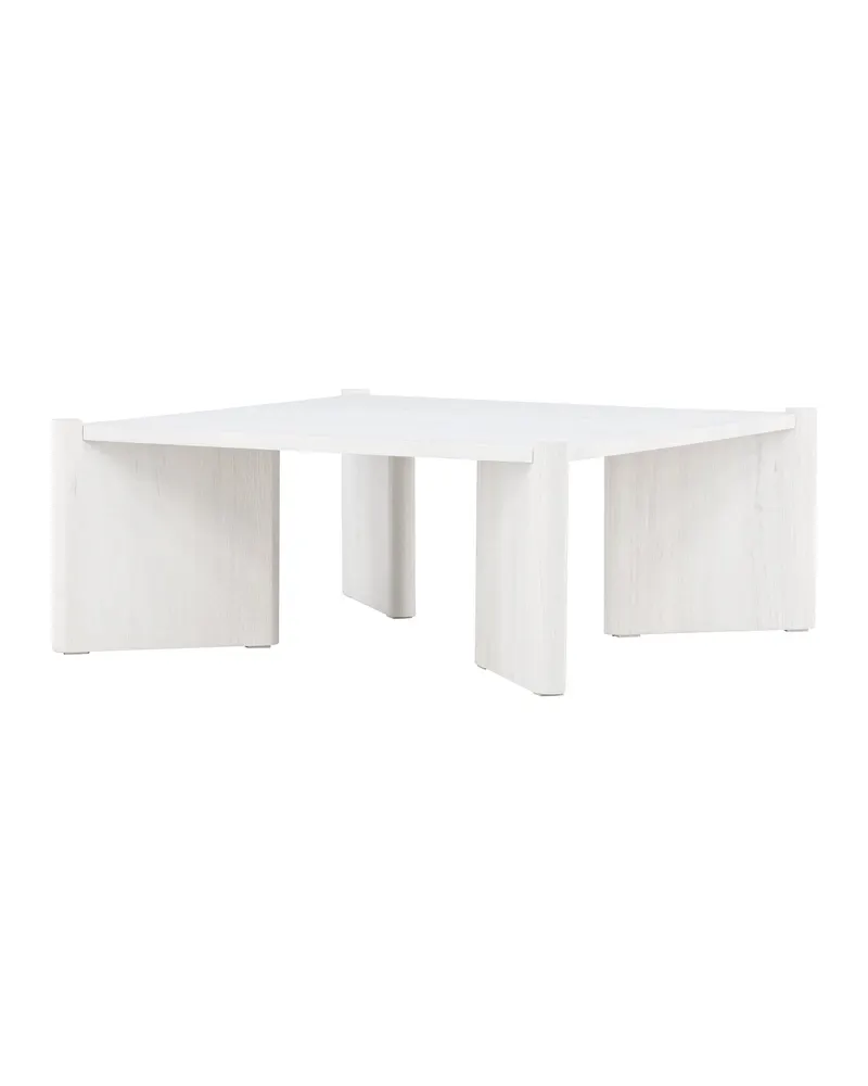 Rogaland quadratischer Couchtisch 100 × 100 cm auf breiten Wangen in Whitewash, Ansicht 9